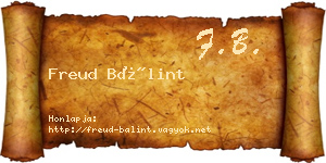 Freud Bálint névjegykártya